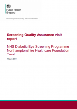Screening Quality Assurance visit report: NHS Diabetic Eye Screening Programme Northamptonshire Healthcare Foundation Trust